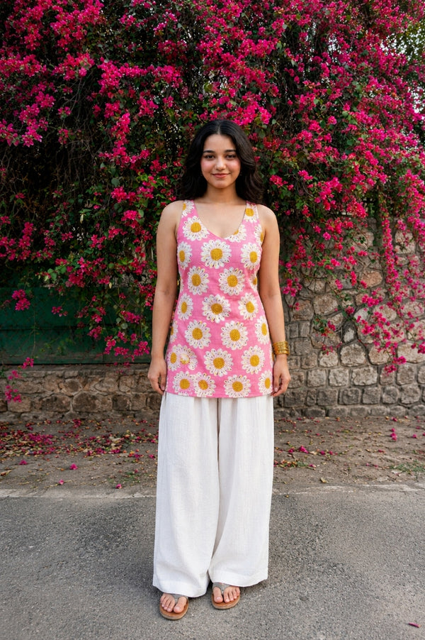 Daisy Cross Tie Back Kurti