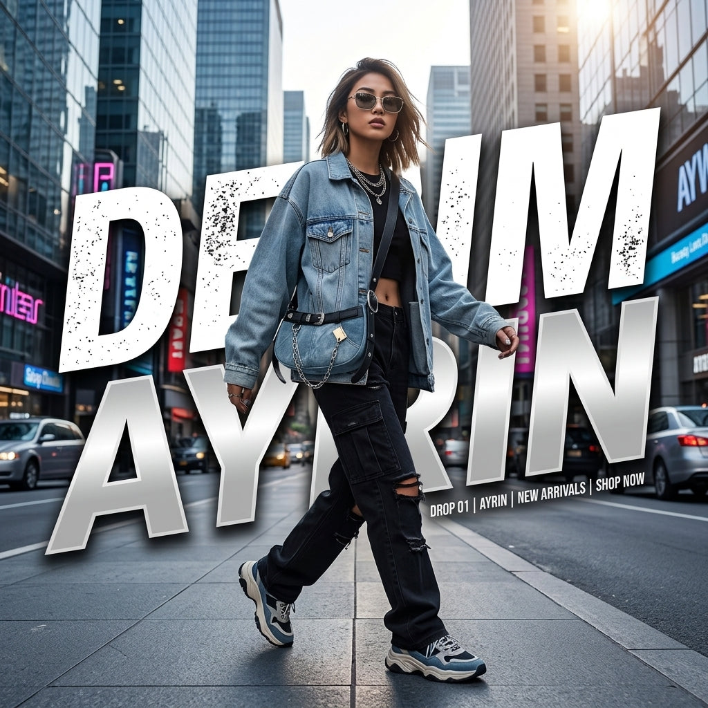 Cool jean denim sling bag campaign
